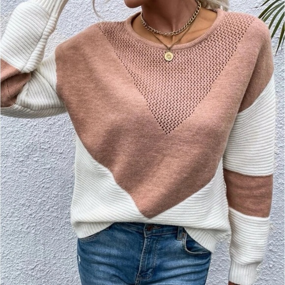 NEW color block long sleeve sweater - Picture 4 of 6